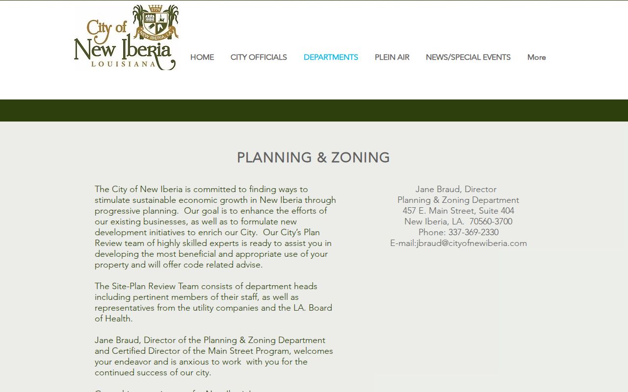 New Iberia city planning and zoning records for block research