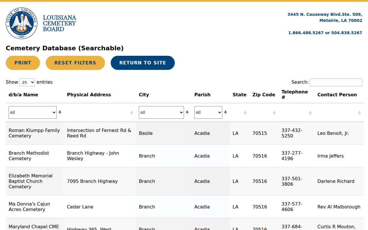 Louisiana cemetery location listings used as New Iberia community context