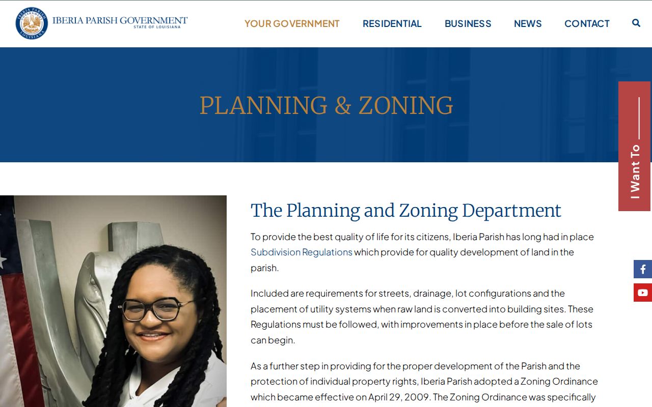 Iberia Parish planning and zoning page for nearby parcel context