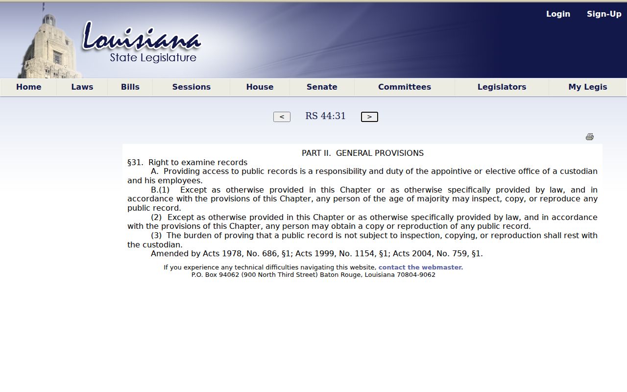New Iberia residents directory Louisiana Public Records Law