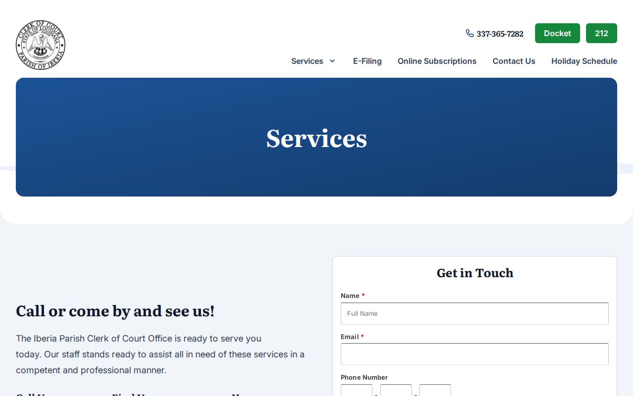 New Iberia residents directory Iberia Clerk records services