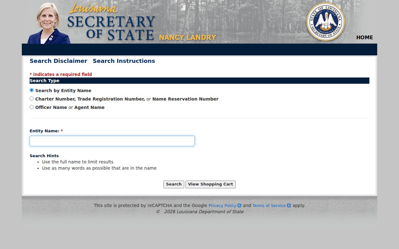 New Iberia resident lookup Louisiana commercial filing form