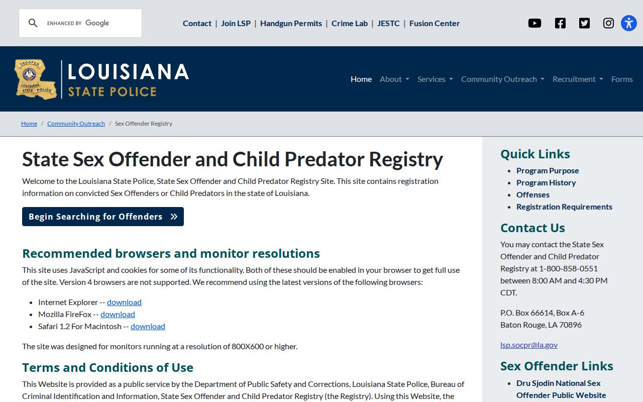 New Iberia resident lookup Louisiana public registry search